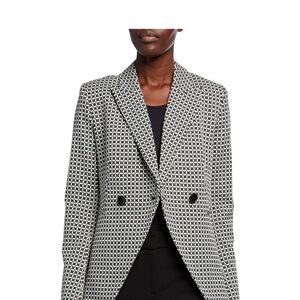 A0019 ELIE Tahari Women's Black and White Patterned Blazer size 6 NWOT